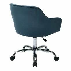 Best Sale 🥰 Scranton & Co Task Office Chair In Atlantic Blue Velvet 🌟 -Deals Writing Desks Store 1805148 2 L