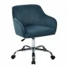 Best Sale 🥰 Scranton & Co Task Office Chair In Atlantic Blue Velvet 🌟 -Deals Writing Desks Store 1805148 L