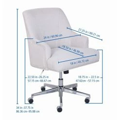 Outlet 😍 Scranton & Co Home Office Chair In Stoneware Beige 🌟 -Deals Writing Desks Store 1805268 5 L
