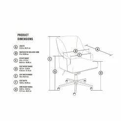 Outlet 😍 Scranton & Co Home Office Chair In Stoneware Beige 🌟 -Deals Writing Desks Store 1805268 6 L