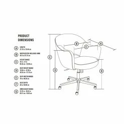 Budget 😉 Scranton & Co Home Office Chair In Dovetail Gray 👍 -Deals Writing Desks Store 1805278 6 L
