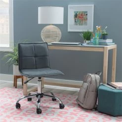 Top 10 ⌛ Linon Bennett Metal Upholstered Office Chair In Gray 😀 -Deals Writing Desks Store 1808162 13 L