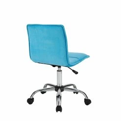 New 🛒 Linon Bennett Metal Upholstered Office Chair In Blue ✔️ 20 New 🛒 Linon Bennett Metal Upholstered Office Chair In Blue ✔️ -Deals Writing Desks Store 1808185 22 L
