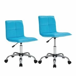 New 🛒 Linon Bennett Metal Upholstered Office Chair In Blue ✔️ 21 New 🛒 Linon Bennett Metal Upholstered Office Chair In Blue ✔️ -Deals Writing Desks Store 1808185 23 L
