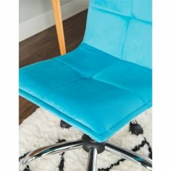 New 🛒 Linon Bennett Metal Upholstered Office Chair In Blue ✔️ 25 New 🛒 Linon Bennett Metal Upholstered Office Chair In Blue ✔️ -Deals Writing Desks Store 1808185 27 L