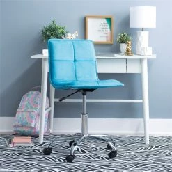 New 🛒 Linon Bennett Metal Upholstered Office Chair In Blue ✔️ 28 New 🛒 Linon Bennett Metal Upholstered Office Chair In Blue ✔️ -Deals Writing Desks Store 1808185 30 L