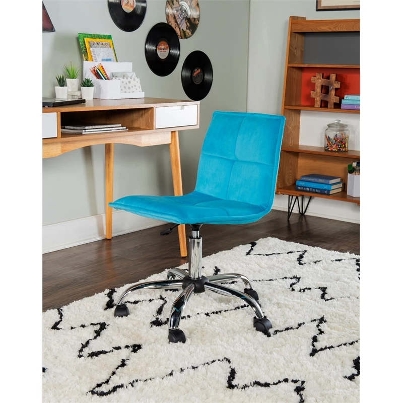 New 🛒 Linon Bennett Metal Upholstered Office Chair In Blue ✔️ 15 New 🛒 Linon Bennett Metal Upholstered Office Chair In Blue ✔️ - Image 13