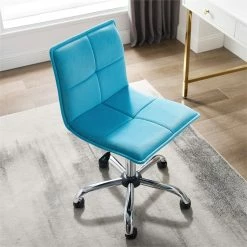 New 🛒 Linon Bennett Metal Upholstered Office Chair In Blue ✔️ 31 New 🛒 Linon Bennett Metal Upholstered Office Chair In Blue ✔️ -Deals Writing Desks Store 1808185 33 L