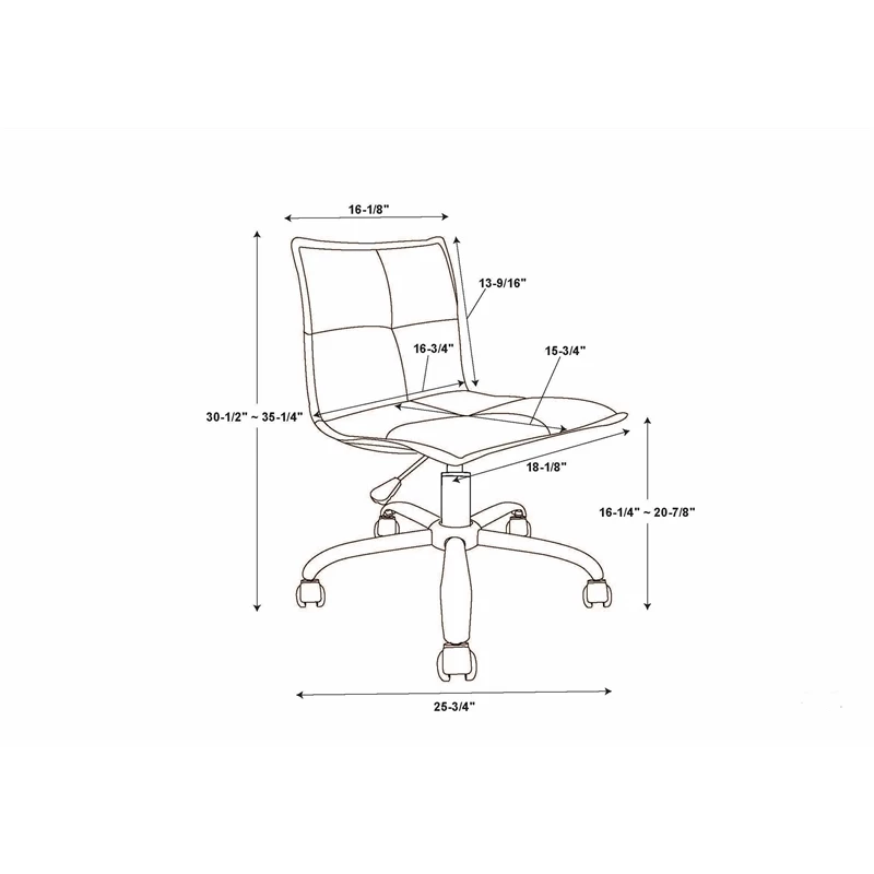 New 🛒 Linon Bennett Metal Upholstered Office Chair In Blue ✔️ 4 New 🛒 Linon Bennett Metal Upholstered Office Chair In Blue ✔️ - Image 2