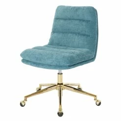 Budget ✨ Avenue Six Legacy Office Chair In Sky Blue Fabric With Gold Base 👍 -Deals Writing Desks Store 1812615 2 L