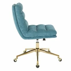 Budget ✨ Avenue Six Legacy Office Chair In Sky Blue Fabric With Gold Base 👍 -Deals Writing Desks Store 1812615 3 L