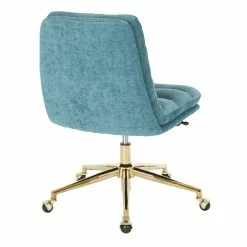 Budget ✨ Avenue Six Legacy Office Chair In Sky Blue Fabric With Gold Base 👍 -Deals Writing Desks Store 1812615 6 L