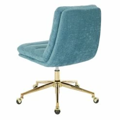 Budget ✨ Avenue Six Legacy Office Chair In Sky Blue Fabric With Gold Base 👍 -Deals Writing Desks Store 1812615 7 L