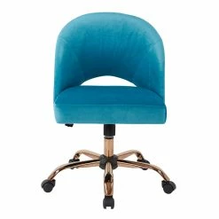 Cheap 😍 Avenue Six Lula Office Chair In Cruising Blue Fabric With Rose Gold Base 👍 -Deals Writing Desks Store 1812618 2 L