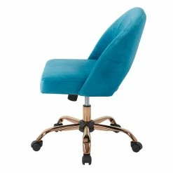 Cheap 😍 Avenue Six Lula Office Chair In Cruising Blue Fabric With Rose Gold Base 👍 -Deals Writing Desks Store 1812618 6 L