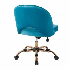 Cheap 😍 Avenue Six Lula Office Chair In Cruising Blue Fabric With Rose Gold Base 👍 -Deals Writing Desks Store 1812618 7 L