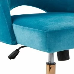 Cheap 😍 Avenue Six Lula Office Chair In Cruising Blue Fabric With Rose Gold Base 👍 -Deals Writing Desks Store 1812618 8 L