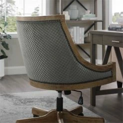 Cheap 💯 Linon Nikki Quilted Wood Upholstered Office Chair In Gray 😍 -Deals Writing Desks Store 1814196 13 L