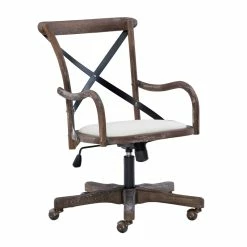 Best reviews of 🎉 Linon Dudley Adjustable Swivel Cafe Office Chair In Brown ✔️