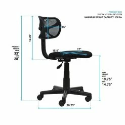 Wholesale ⭐ Scranton & Co Mesh Task Office Chair In White ✨ 18 Wholesale ⭐ Scranton & Co Mesh Task Office Chair In White ✨ -Deals Writing Desks Store 1824619 17 L