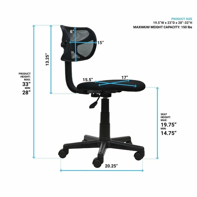 Wholesale ⭐ Scranton & Co Mesh Task Office Chair In White ✨ 10 Wholesale ⭐ Scranton & Co Mesh Task Office Chair In White ✨ - Image 8