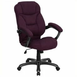 Best Pirce ❤️ Scranton & Co High Back Microfiber Upholstered Office Chair In Grape 🛒