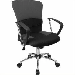 Flash Sale 🔥 Scranton & Co Mid-Back Mesh Computer Office Chair In Grey 👏