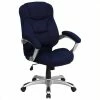 Outlet 🔔 Scranton & Co High Back Microfiber Upholstered Office Chair In Navy 🥰 -Deals Writing Desks Store 1824915 L
