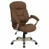 Promo 🛒 Scranton & Co High Back Upholstered Office Chair In Brown 🎉 2 Promo 🛒 Scranton & Co High Back Upholstered Office Chair In Brown 🎉 -Deals Writing Desks Store 1824916 L