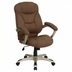 Promo ๐ Scranton & Co High Back Upholstered Office Chair In Brown ๐