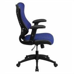 Coupon 🤩 Scranton & Co High Back Mesh Office Chair In Blue ⌛ -Deals Writing Desks Store 1825341 1 L
