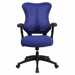Coupon 🤩 Scranton & Co High Back Mesh Office Chair In Blue ⌛ -Deals Writing Desks Store 1825341 3 L