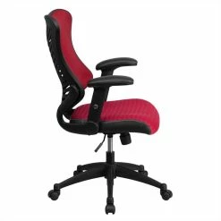 Cheap ⌛ Scranton & Co High Back Mesh Office Chair In Burgundy 😀 -Deals Writing Desks Store 1825342 1 L