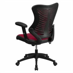 Cheap ⌛ Scranton & Co High Back Mesh Office Chair In Burgundy 😀 -Deals Writing Desks Store 1825342 2 L