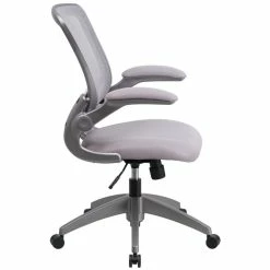 Best Sale 🤩 Scranton & Co Mesh Swivel Office Chair In Gray 🧨 -Deals Writing Desks Store 1825503 1 L