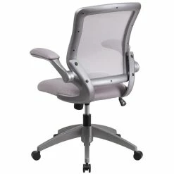 Best Sale 🤩 Scranton & Co Mesh Swivel Office Chair In Gray 🧨 -Deals Writing Desks Store 1825503 2 L