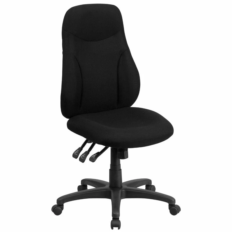 Hot Sale 🛒 Scranton & Co High Back Fabric Swivel Office Chair In Black 🤩 3 Hot Sale 🛒 Scranton & Co High Back Fabric Swivel Office Chair In Black 🤩