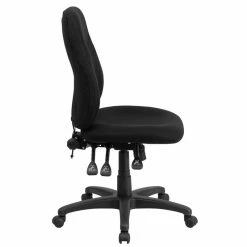 Outlet 🤩 Scranton & Co Mid Back Fabric Swivel Office Chair In Black 🔔 -Deals Writing Desks Store 1825518 1 L