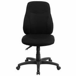 Outlet 🤩 Scranton & Co Mid Back Fabric Swivel Office Chair In Black 🔔 -Deals Writing Desks Store 1825518 3 L