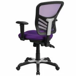 Discount 🛒 Scranton & Co Mid Back Mesh Swivel Office Chair In Purple ✨ -Deals Writing Desks Store 1825546 2 L