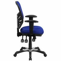 Outlet 🌟 Scranton & Co Mid Back Mesh Swivel Office Chair In Blue 😀 -Deals Writing Desks Store 1825547 1 L