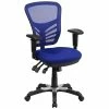 Outlet 🌟 Scranton & Co Mid Back Mesh Swivel Office Chair In Blue 😀 -Deals Writing Desks Store 1825547 L