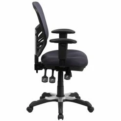 Budget 🛒 Scranton & Co Mid Back Mesh Swivel Office Chair In Dark Gray ✨ -Deals Writing Desks Store 1825549 1 L