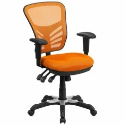 Outlet โ Scranton & Co Mid Back Mesh Swivel Office Chair In Orange โญ