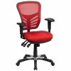 New 😍 Scranton & Co Mid Back Mesh Swivel Office Chair In Red ⌛ -Deals Writing Desks Store 1825551 L