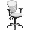 Hot Sale ✔️ Scranton & Co Mid Back Mesh Swivel Office Chair In White 🔔 -Deals Writing Desks Store 1825552 L