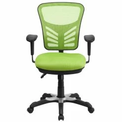 Buy 😍 Scranton & Co Mid Back Mesh Swivel Office Chair In Green 🎉 -Deals Writing Desks Store 1825553 3 L
