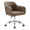 Wholesale 🛒 Linon Colton Upholstered Office Chair In Brown 💯 -Deals Writing Desks Store 1826272 3 L
