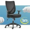 Budget 🔥 Serta At Home Serta Works Production Jet Black Mesh Office Chair With Nylon Base 🛒 -Deals Writing Desks Store 1838929 15 L
