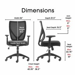 Budget 🔥 Serta At Home Serta Works Production Jet Black Mesh Office Chair With Nylon Base 🛒 -Deals Writing Desks Store 1838929 16 L